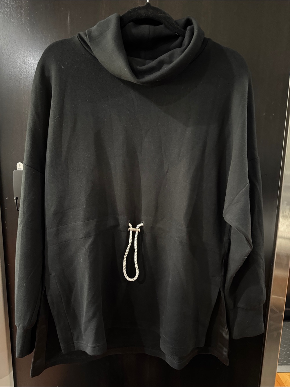 Varley Black Cowl Neck Pull-On Sweater with Drawcord
